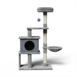 Newpet Árvore para Gatos de Madeira Multi-Nível com Ninho, Pilar, Estrutura para Escalar e Arranhar, Prateleira, Cápsula Espacial, Poste Arranhador e Plataforma de Salto - Image 6