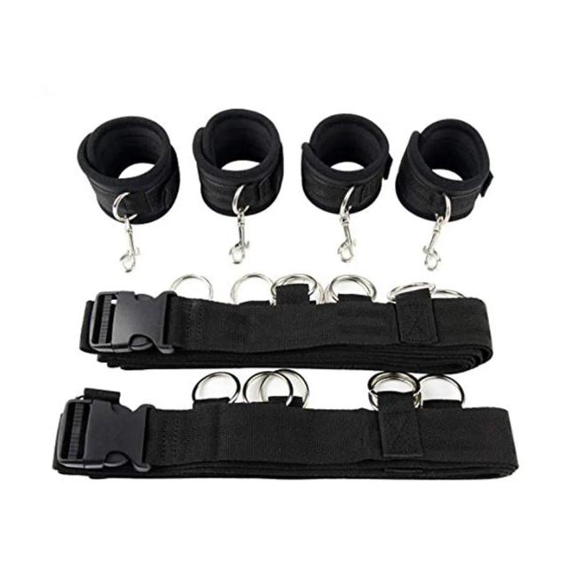 Conjunto de Contenção Bondage Algemas e Tornozeleira para Cama