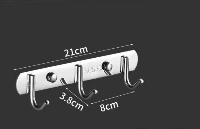 Ganchos de Aço Inoxidável para Roupas e Cozinha - 5 Ganchos