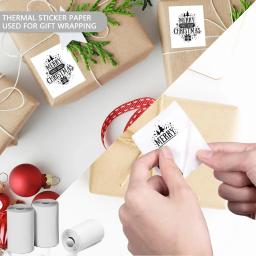 Mini impressora portátil papel térmico hd 57*25mm universal auto-adesivo rolo etiqueta de papel para impressão de telefone imagem foto - Image 2