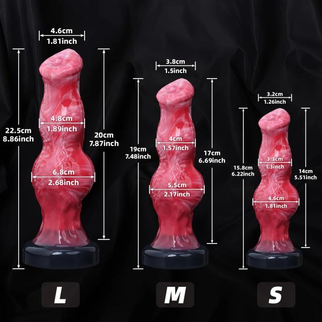 Vibrador Anal Nó de Cachorro Silicone com Ventosa Forte 1 Peça