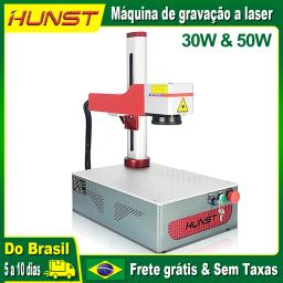 Máquina de Marcação a Laser Hunst Pequena, 30W 50W Portátil, Dobrável, Mini Gravador a Laser de Fibra, Presente DIY para Gravação, Gravação de Joias em Metal - Image 1