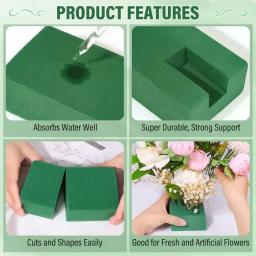Bloco de espuma floral verde, arranjo de flores diy, esponja seca e molhada, tijolos absorventes para flores, aniversário, casamento, decoração de jardim - Image 5