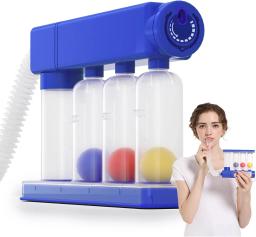 Dispositivo de exercício respiratório para uso doméstico para pulmões, dispositivo exercitador de pulmão com medição de volume ajustável (300 cc/seg - 1600 cc/seg) - Image 1