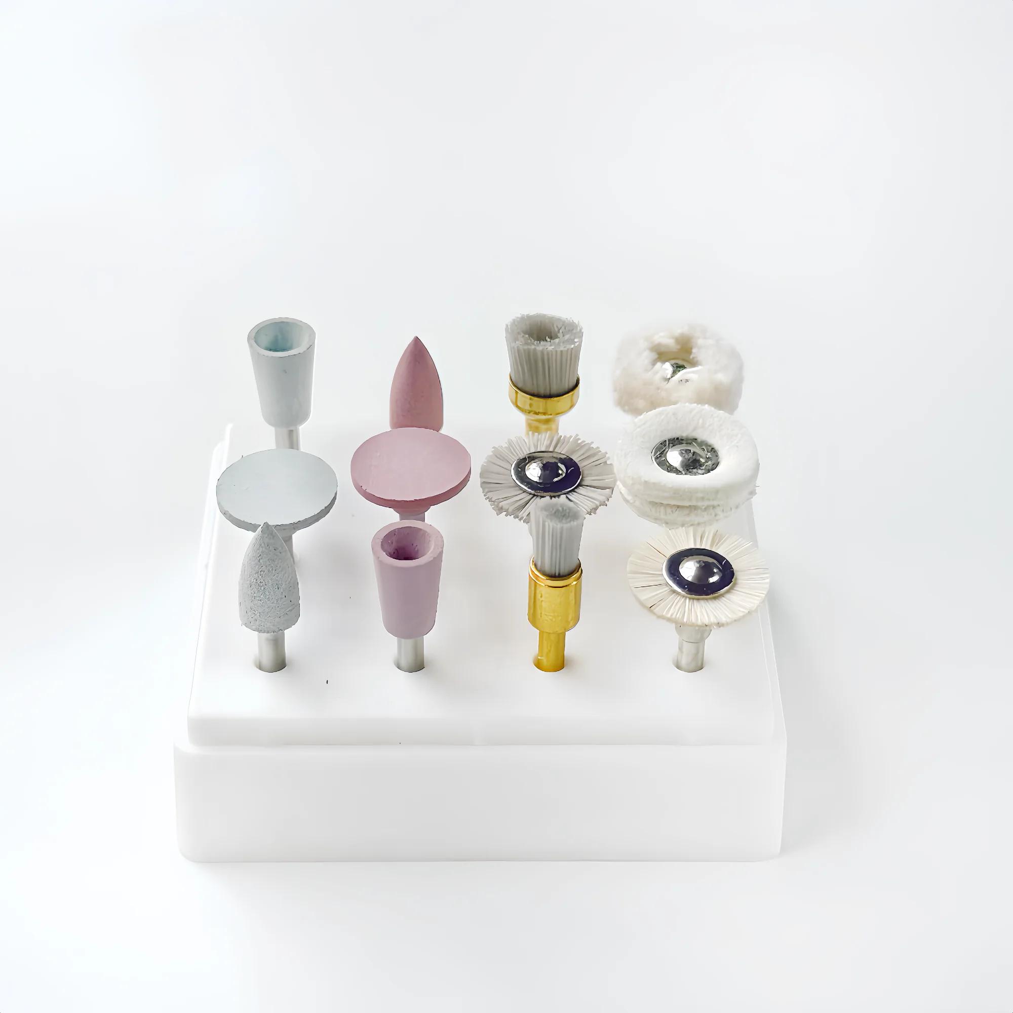 Conjunto de Polimento Misto com 12 Peças/Caixa: Cabeças de Silicone e Escova Aprimoradas para Polimento - Alcance um Polimento de Alto Brilho com Pasta de Polimento - Image 1
