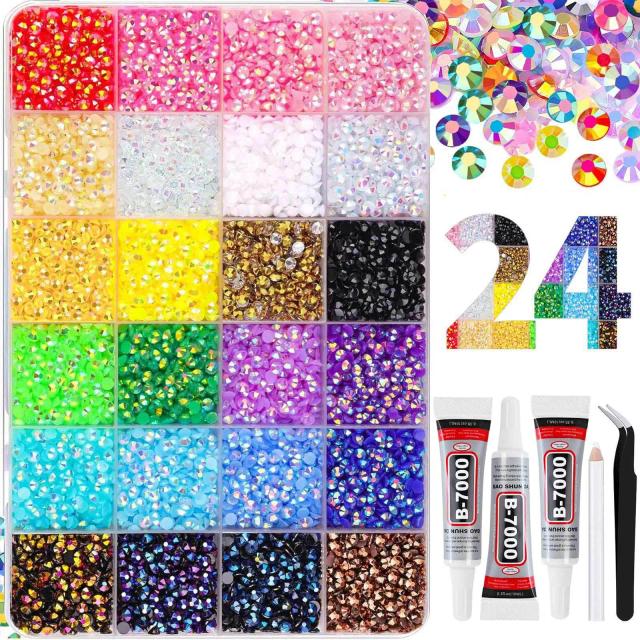 Kit de Strass de Resina Brilhante 3mm para Unhas e Roupas