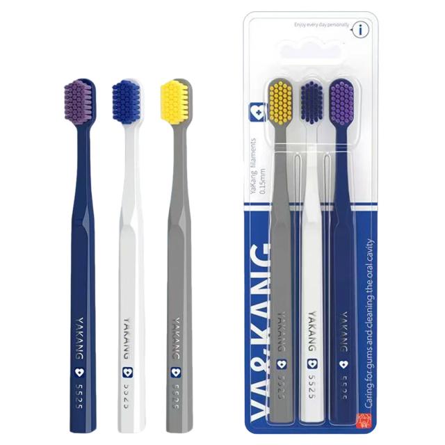 Escova de Dentes Cerdas Ultra Macias Cabeça Extra Grande 3 Peças