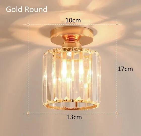 Luz de Teto Cristal Corredor Luxo 1 Lâmpada