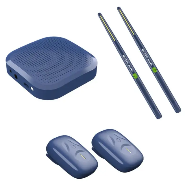 Bateria Eletrônica Virtual com Baquetas e Pedais, Conjunto de Bateria Eletrônica Portátil Inteligente para Iniciantes, Crianças e Adultos