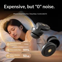 Máscara de Olhos 3D para Dormir - Alívio da Insônia, Bloqueio de Luz - Cobertura para os Olhos - Alça Ajustável, Com Protetores Auriculares com Cancelamento de Ruído - Image 4