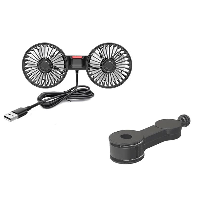 Três-Speed Car Seat Back Cooling Fan, USB Charge, Dual Head, 360 Graus de rotação, Pescoço Cooler, Verão Acessórios - Image 1