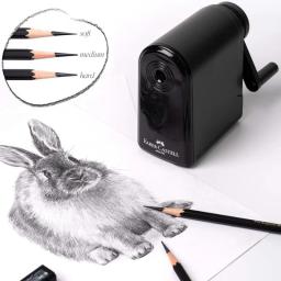 Faber-castell esboço pintura de arte a carvão especial manivela apontador de lápis de grande capacidade para estudantes de arte de esboço - Image 2