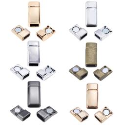 Linsoir 5/10 pçs liga fivelas magnéticas plana corda de couro cabo final fecho conectores para fazer jóias diy pulseiras acessórios - Image 3