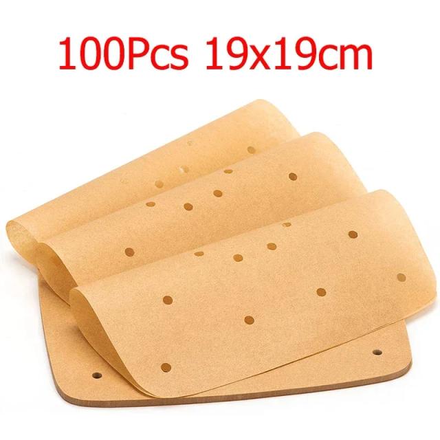 LMETJMA Papel Perfurado para Air Fryer 50/100 Peças