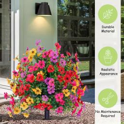 Flores Artificiais para Decoração de Jardim Interno e Externo, Margaridas Falsas com Folhas de Eucalipto, Plantas Artificiais para Varanda e Pátio - Image 3
