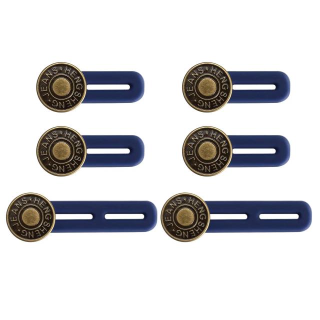 Extensor de Botão para Calças Jeans 4/6 Peças Ajustável Silicone e Metal