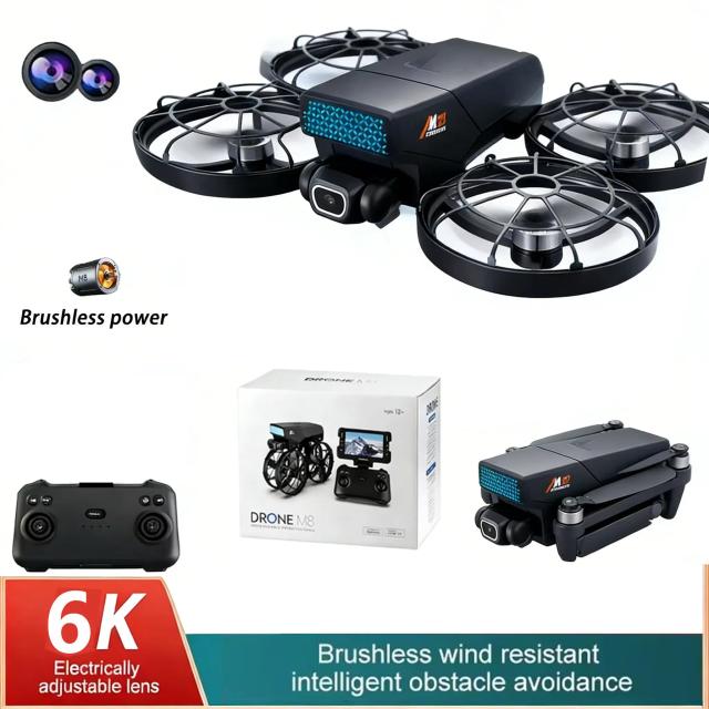 Drone M8 GPS FPV Câmera 8K Quadricóptero Dobrável Motor Brushless Evitação de Obstáculos 360 WiFi FPV Retorno Automático