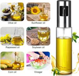 Spray de Óleo 100ml - Aço Inoxidável e Vidro, Resistente a Quedas, Dispensador de Óleo com Acessórios, para Salada, Vinagre - Fritadeira a Ar - Image 5