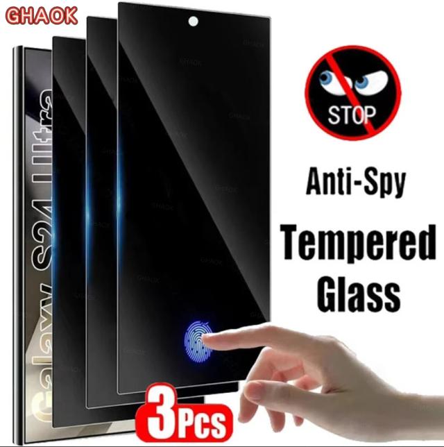 Película de Privacidade Samsung Galaxy S25/S24 Ultra S25 Plus Anti-Espião 3 Unidades