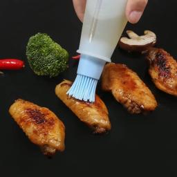 Dispensador de óleo de cozimento de cozinha de grau alimentício resistente ao calor de silicone com escova pequena ferramentas de cozimento de cozinha - Image 3
