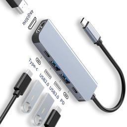 Hub usb c para 4k hdmi, base de carregamento usb 3.0 2.0 tipo c pd para macbook ipad samsung s10 dex tv mouse teclado u disk - Image 1