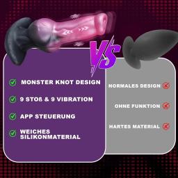 Novo Vibrador Dildo Brinquedo Sexual para Mulheres, Plug Anal Grande XL com Controle por APP, Silicone com Base de Ancoragem, Fantasia Monstro Nó Canino Anal - Image 6