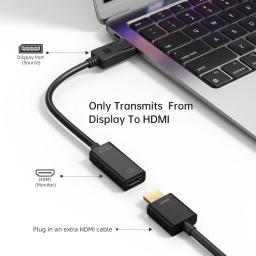 Adaptador DP para HDMI 4K, Conversor DisplayPort para HDMI, Cabo de Vídeo Macho para Fêmea para PC, Laptop e TV - Image 4