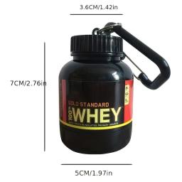 100ml esporte ao ar livre mini recipiente de proteína portátil garrafa de pó com chaveiro de soro funil de saúde caixa de medicina pequena xícara de água - Image 2