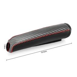 Capa de couro para freio de mão de carro, fibra de carbono, manga protetora, proteção para freio de mão, acessórios interiores do carro - Image 5