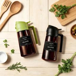 2026 Pulverizador e Dispensador de Óleo de Vidro 2 em 1, 16oz, Garrafa de Azeite Antivazamento para Cozinhar, Fritadeira a Ar e Churrasco, Pulverize e Deite - Image 1