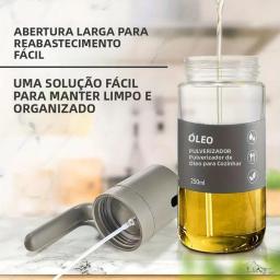 Spray de Óleo de Vidro para Fritadeira Sem Óleo – Dispensador de Azeite 2 em 1, Pulverizador de Cozinha com Névoa Fina, Borrifador de Óleo Recarregável à Prova de Vazamentos - Image 3