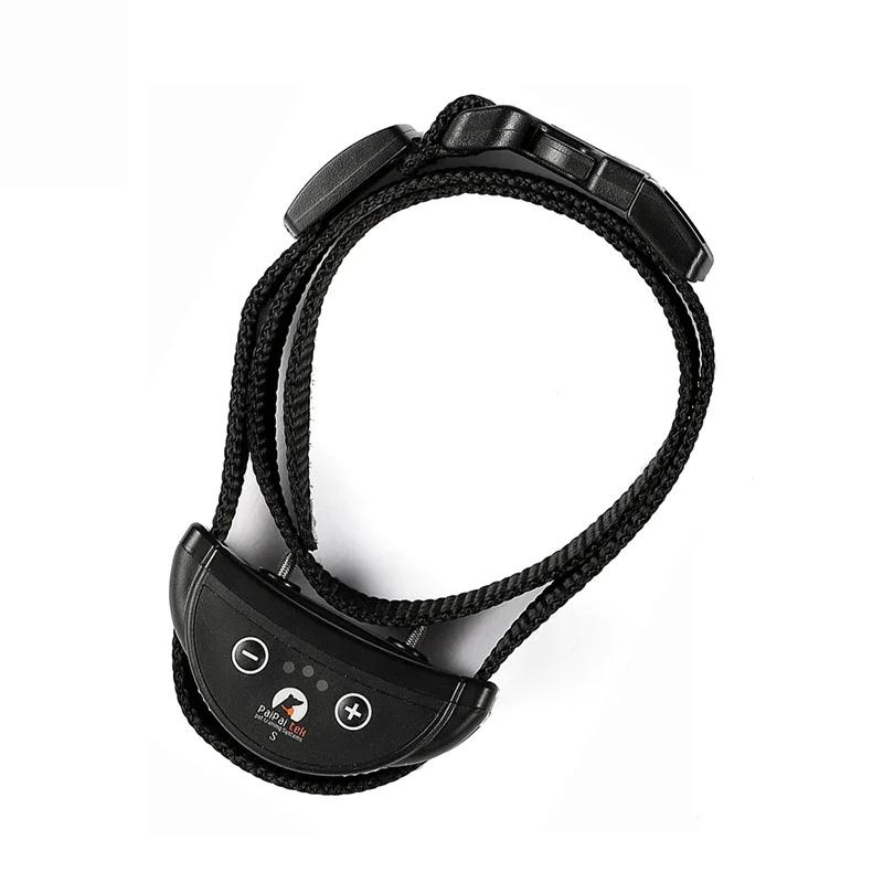 Coleira elétrica anti-latidos para cães, dispositivo automático anti-latidos para cães de estimação, recarregável, à prova d'água, coleira de treinamento para cães