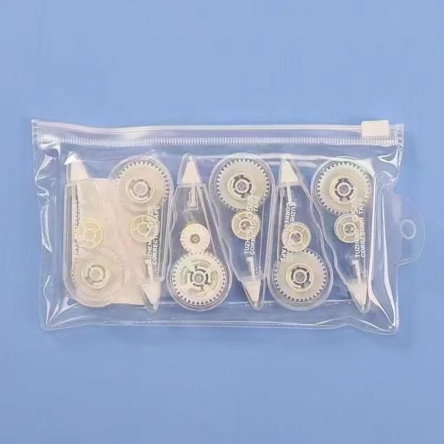 Conjunto 6 Fitas Corretivas Mecânicas Kawaii para Diário e Material Escolar