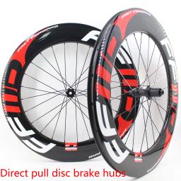 Novo 700c bicicleta de estrada completa fibra carbono rodado através do eixo centro bloqueio tração direta freio a disco tubular clincher aro sem câmara - Image 1