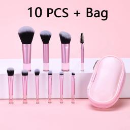 Conjunto de 10 Pincéis de Maquiagem para Viagem, Pincéis Mini de Tamanho Compacto - Image 1