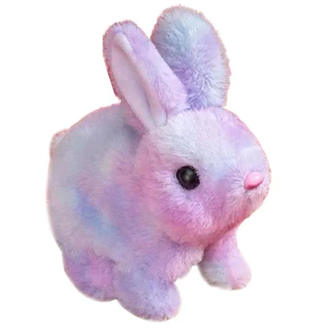 Brinquedo de Coelho de Pelúcia Realista para Crianças, Simulação de Animal de Estimação Interativo Elétrico que Anda e Faz Som, Presente de Natal para Crianças