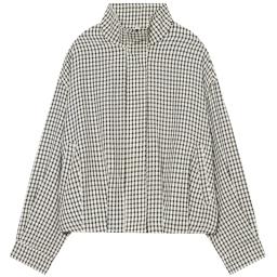 Jaqueta Bomber Xadrez HXAO para Mulheres, Jaqueta de Primavera e Outono 2026, Top Curto Oversized de Manga Longa, Casaco Casual com Zíper para Atividades ao Ar Livre. - Image 2