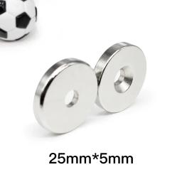 Ímãs Fortes Permanentes de NdFeB 25x5-5 mm, Ímã Magnético de Neodímio Redondo com Furo de 5mm 25*5 mm 25X5-5mm 25*5-5 - Image 1