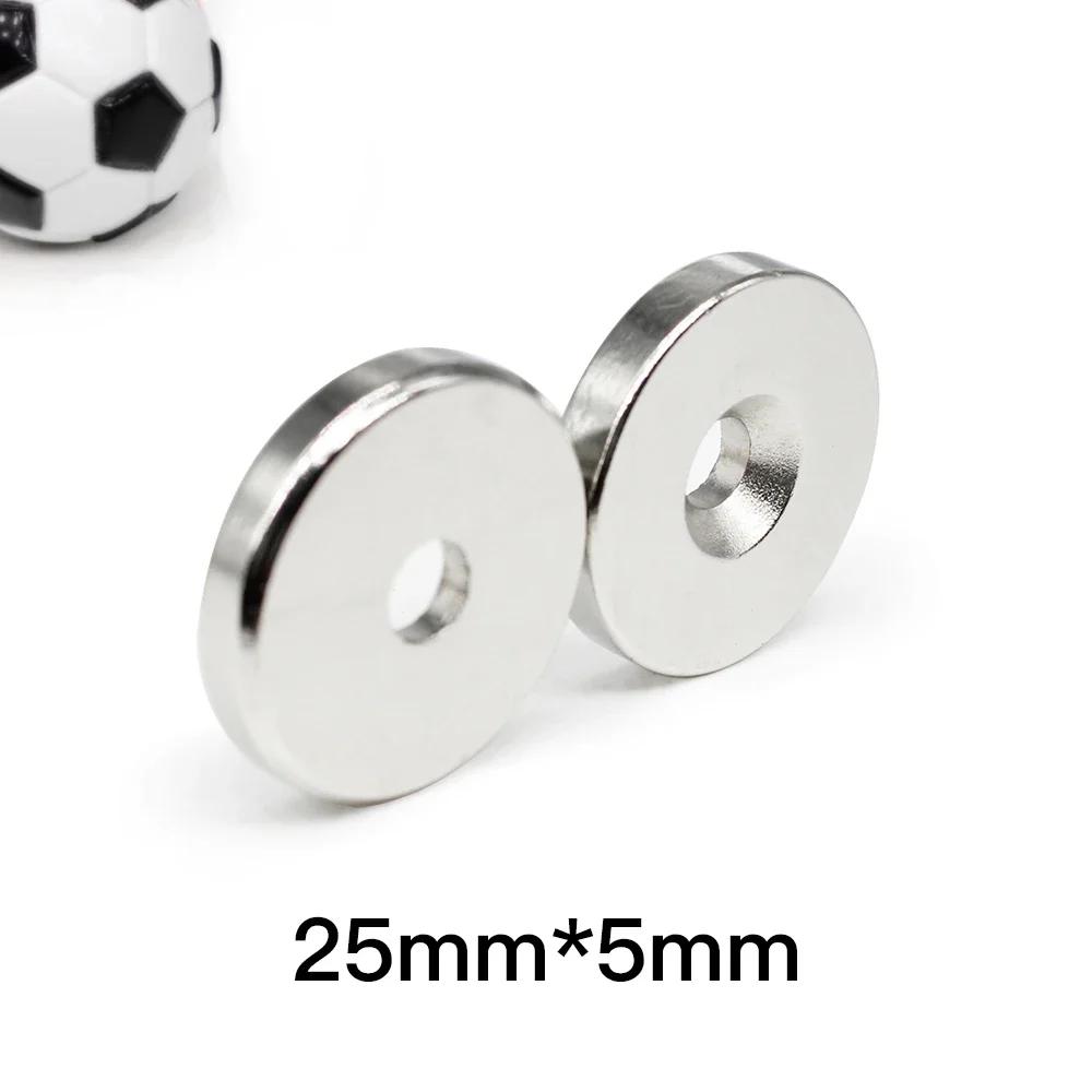 Ímãs Fortes Permanentes de NdFeB 25x5-5 mm, Ímã Magnético de Neodímio Redondo com Furo de 5mm 25*5 mm 25X5-5mm 25*5-5 - Image 1