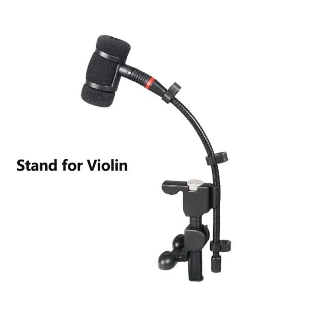 Instrumento musical microfone clipe bandolim violino violoncelo suporte de guitarra de madeira microfone rackmount braçadeira