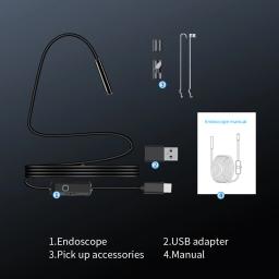 Câmera Endoscópica Android Tipo-C 7MM à Prova d'Água IP67 com 6 LEDs Ajustáveis e Mini Câmera Boroscópio - Image 6