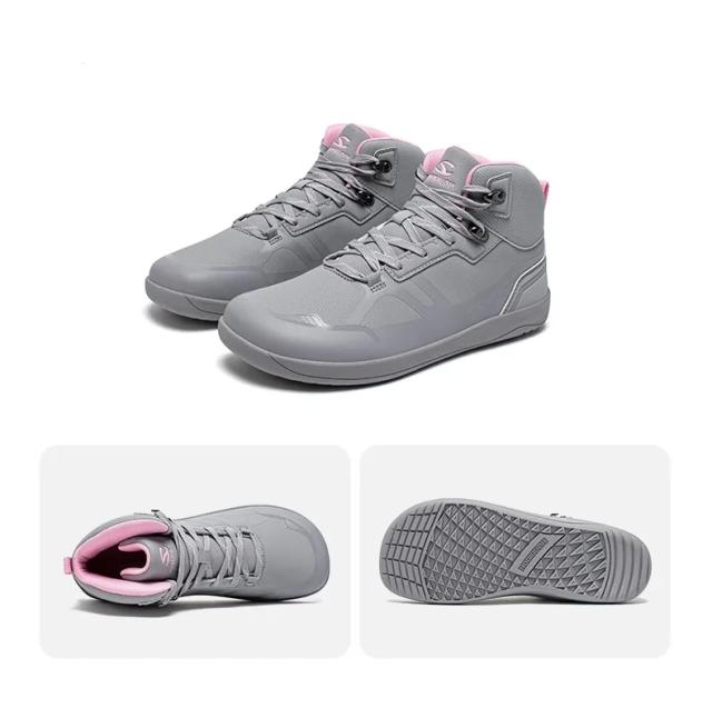 HOBIBEAR Unissex Mid Top Sapatos descalços Mens Womens Wide Toe Botas de caminhada de couro artificial ao ar livre antiderrapante tênis de corrida