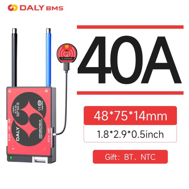Daly BMS Bluetooth 12V-48V 40A/60A Lifepo4 Li-Ion Smart BMS