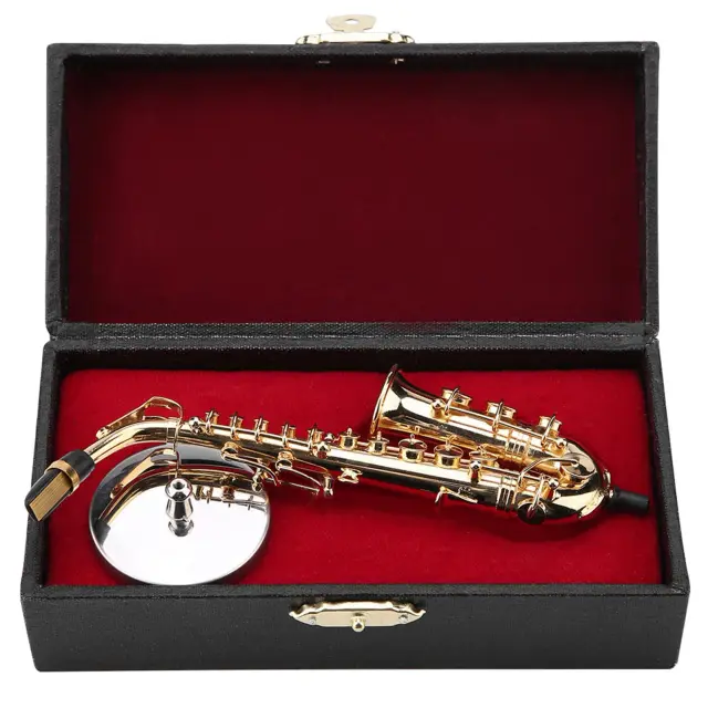 Réplica Saxofone Alto ZK40 Banho Ouro Miniatura com Suporte e Estojo