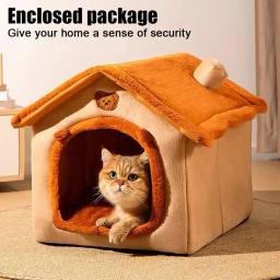 Universal destacável e lavável Pet House, quente e grosso, bonito, confortável, gato e cão, novo, inverno - Image 1