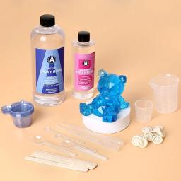 Kit de resina epóxi de mistura fácil, resina ab cristalina com palitos, copos graduados e luvas para fazer jóias, artesanato de arte diy - Image 2