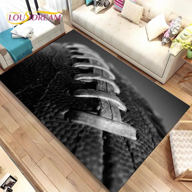 Rugby campo de futebol americano área tapete, tapete para sala de estar quarto sofá capacho decoração, crianças jogar tapete antiderrapante