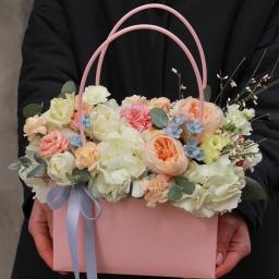 Caixas De Flores Portátil, Impermeável, Papel Kraft, Caixa De Buquê Com Alças, Caixa De Presente De Festa De Casamento Rose, Decors De Festa De Aniversário - Image 2