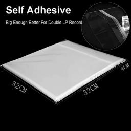 50 pçs lp registro mangas externas 32x32cm transparente opp disco de registro sacos de armazenamento protetores para turntable player lp vinil registro - Image 3
