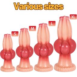 Dildo Realista Gigante em Forma de Cão, Plug Anal para Estimulação Vaginal, Brinquedo Sexual para Masturbação Feminina, Plug Anal Grande, Vários Tamanhos, Pênis de Cão Monstro - Image 6